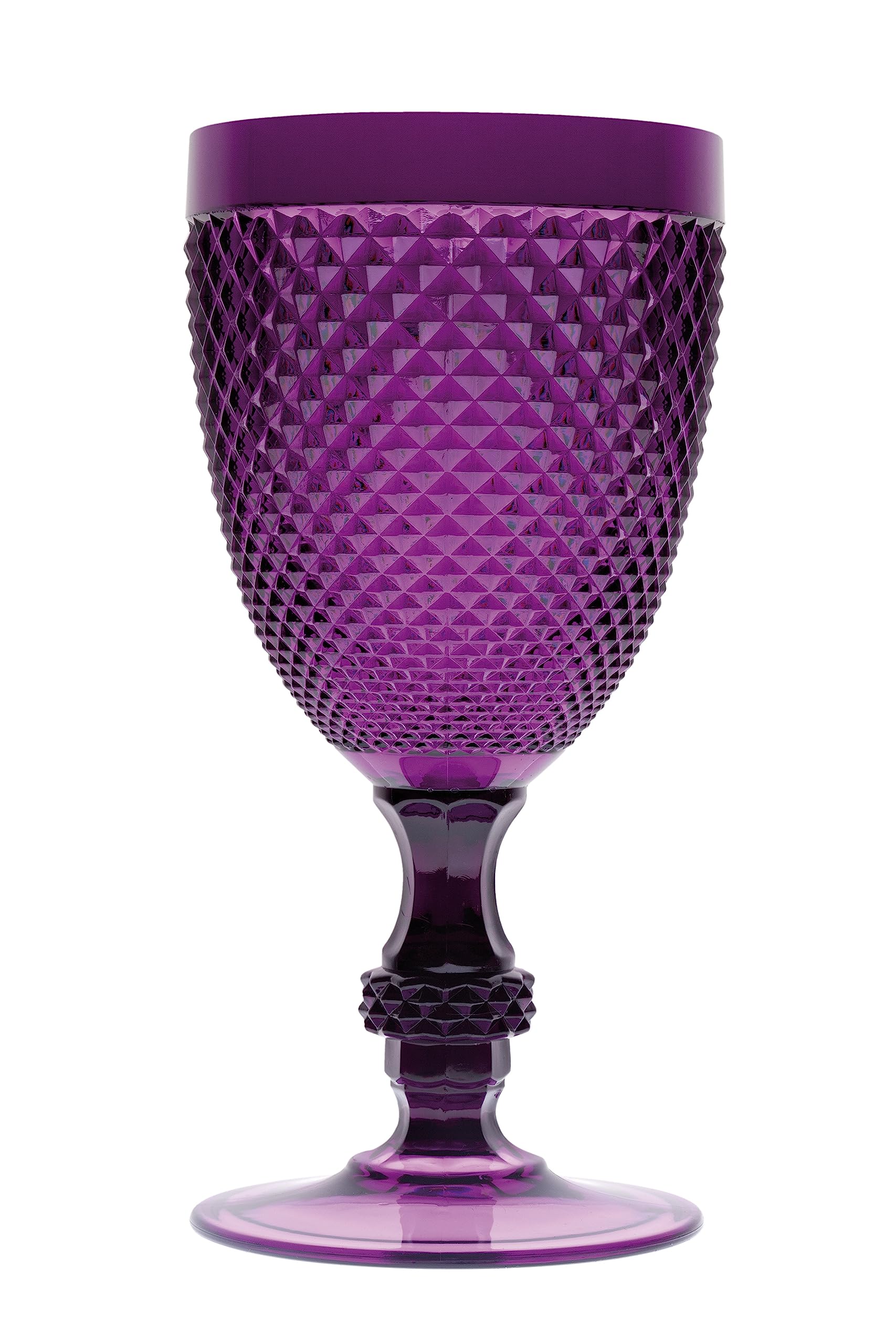 Excelsa Diamond Lot de 6 verres Diamond Lilas, plastique réutilisable, capacité 390 ml.
