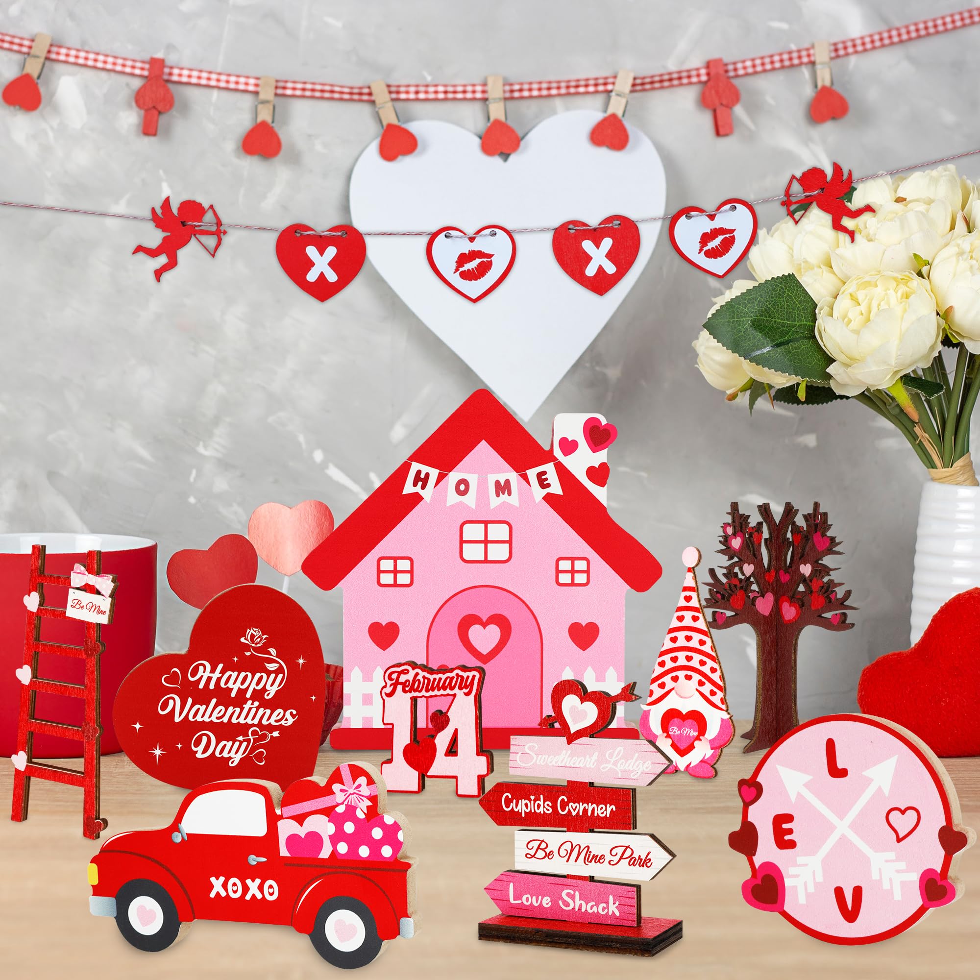 Decoración De Bandejas Escalonadas Para El Día De San Valentín