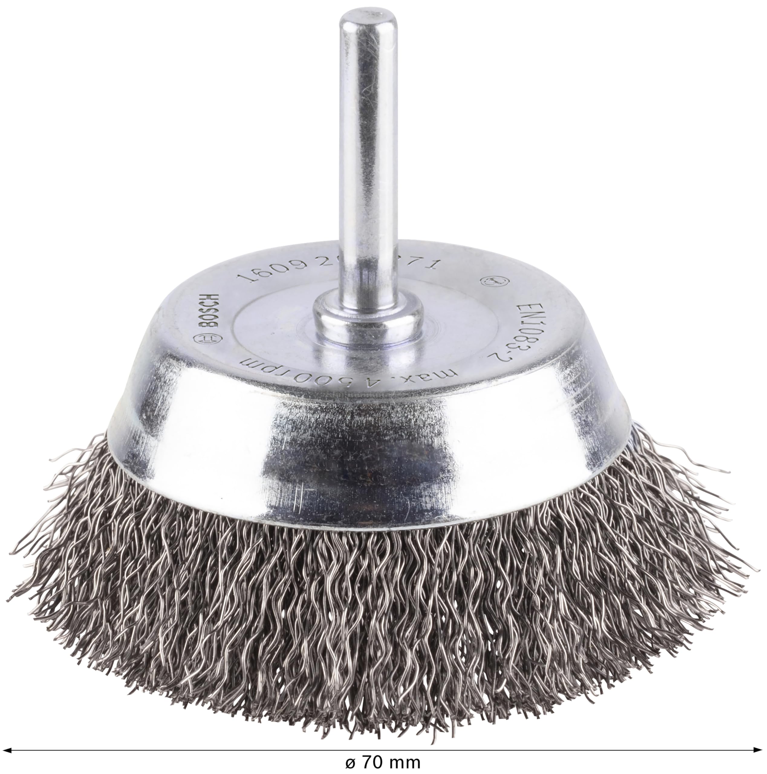 Bosch 1609200271 70Mm X 6Mm Shank Crimped Wire Cup Brush Steel