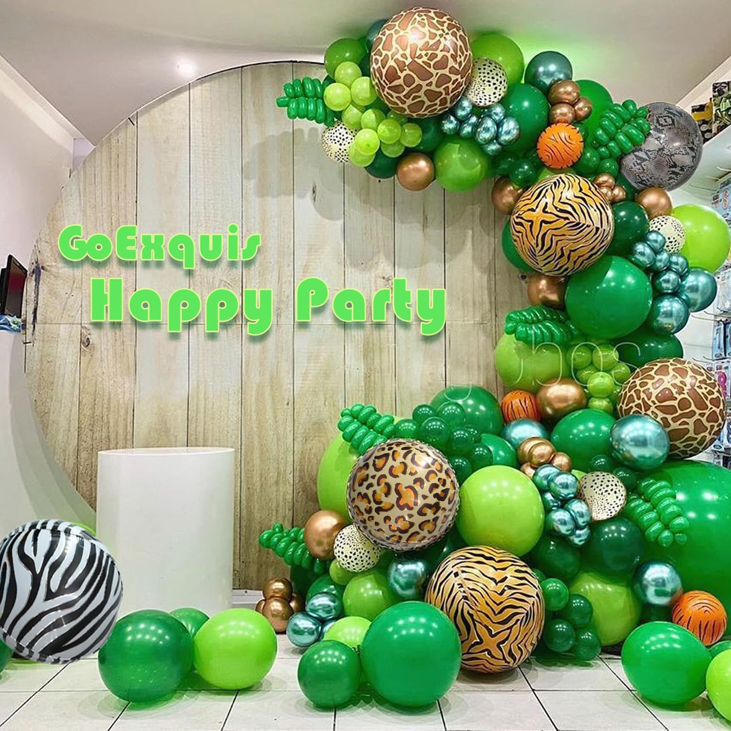 Safari Balloon Arch Garland Kit 22"18"12"10"6" Jungle Balloons Kids Green Birthday Decoration Wild One Giraffe Leopard Party Supplies