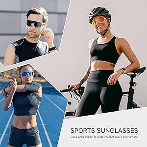 YOZISS Cycling Glasses Polarized Sports Sunglasses for Men Women Youth Baseball Running Driving Golf