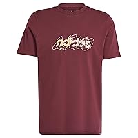 Adidas Uomo Illustrated Linear Graphic Tee, Shadow Red