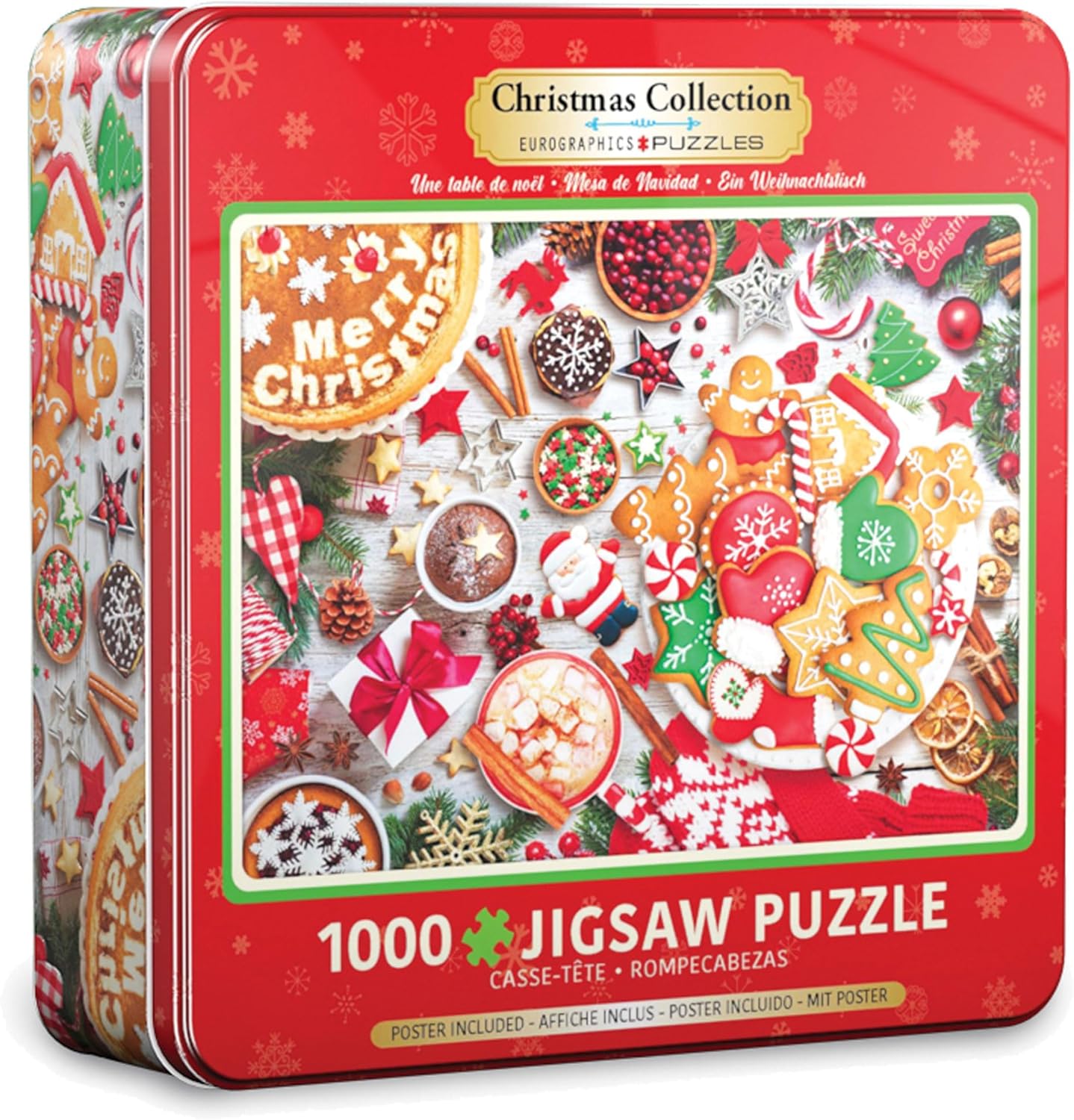 Eurographics Puzzle in Tin: Christmas Table, 1000 Piece Puzzle for Adults