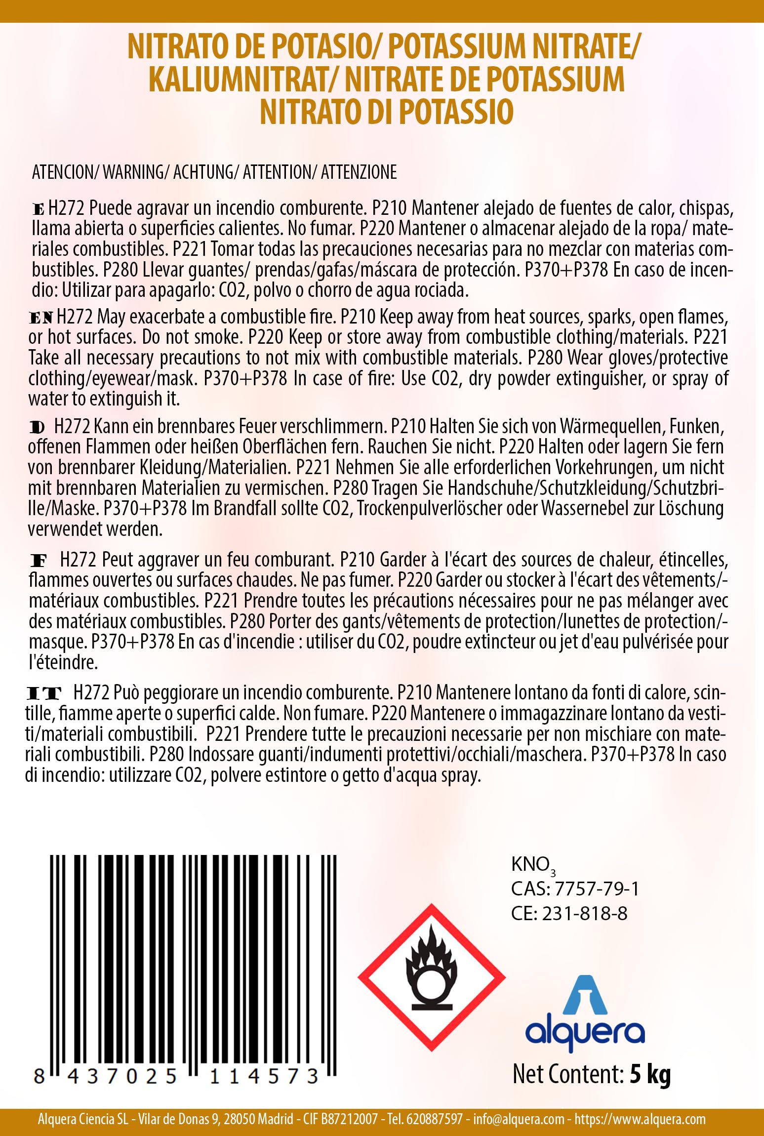 Nitrate de Potassium (Engrais pour plantes) (5kg)