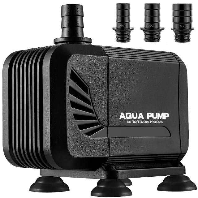 Bomba de Agua Sumergible 40W 3000L/H, con Filtro y 3Boquillas 19mm/22mm/25mm, Altura Máxima Suministro 2.8m