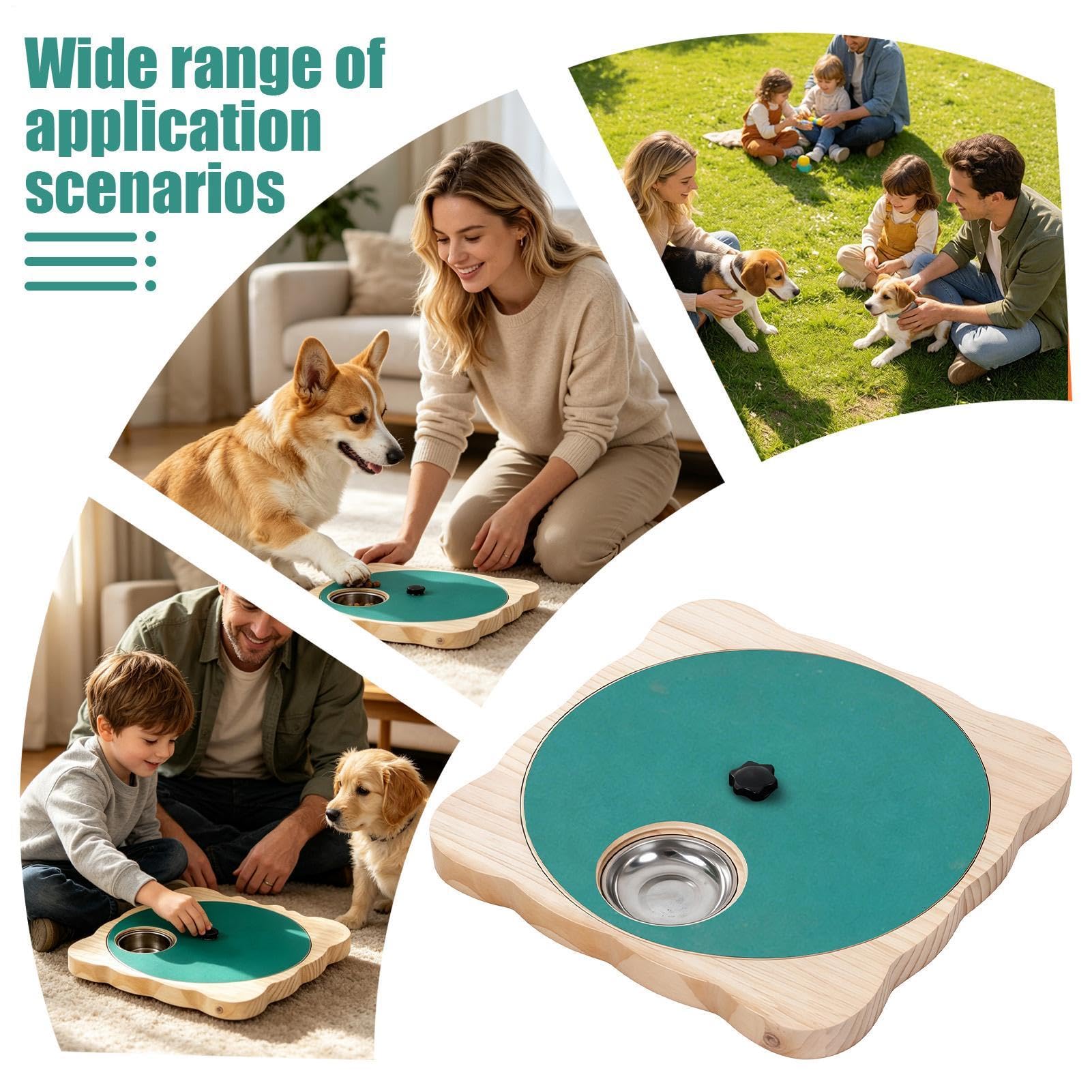 Planche à Gratter pour Chien avec Boîte à Rotative en Bois Antidérapante