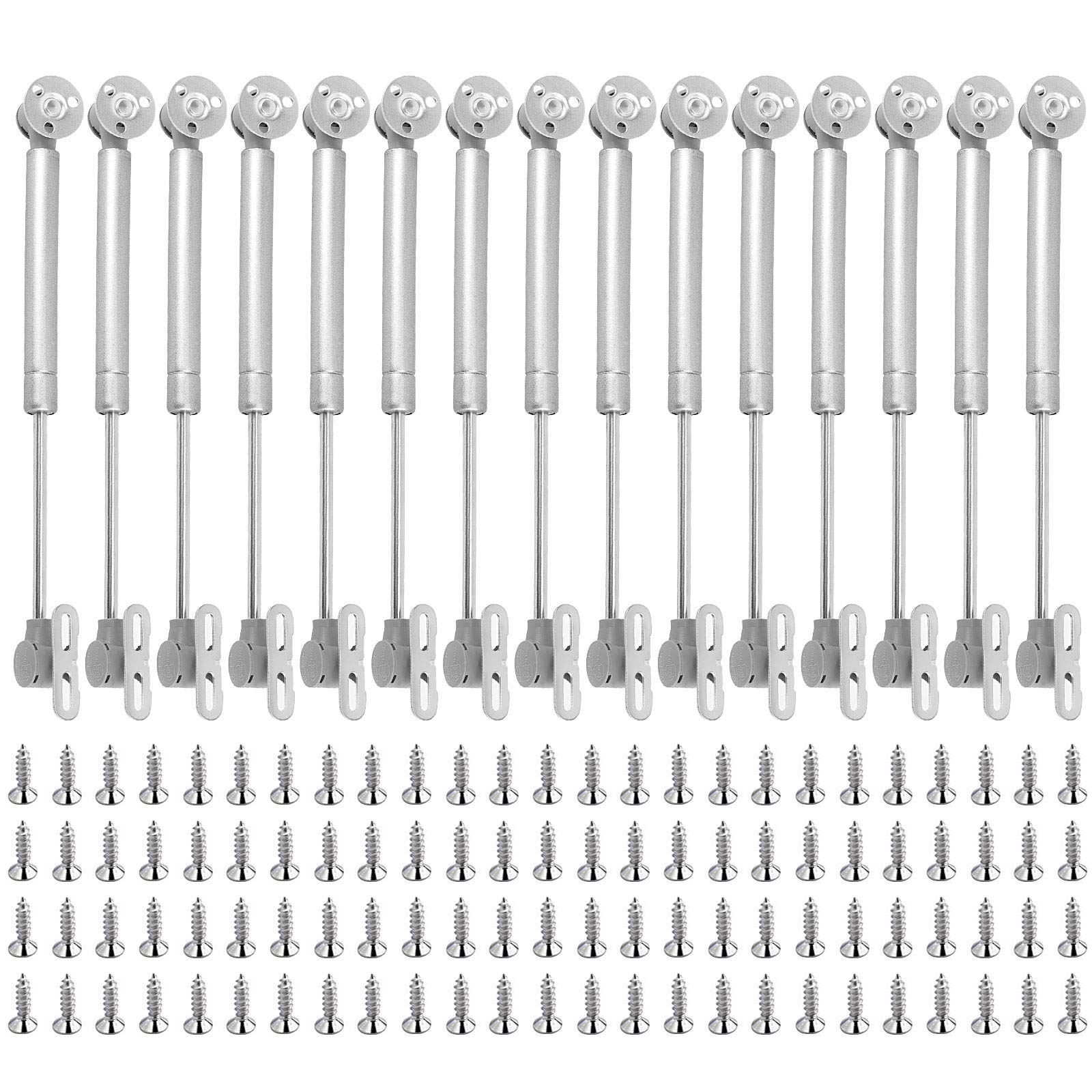 HAKZEON 15 Pack Hydraulic Support Cabinet Hinge, 100N / 22.5LB Gas Strut for Cabinets with 75 Mounting Screws Door Lift Support Gas Spring Kitchen