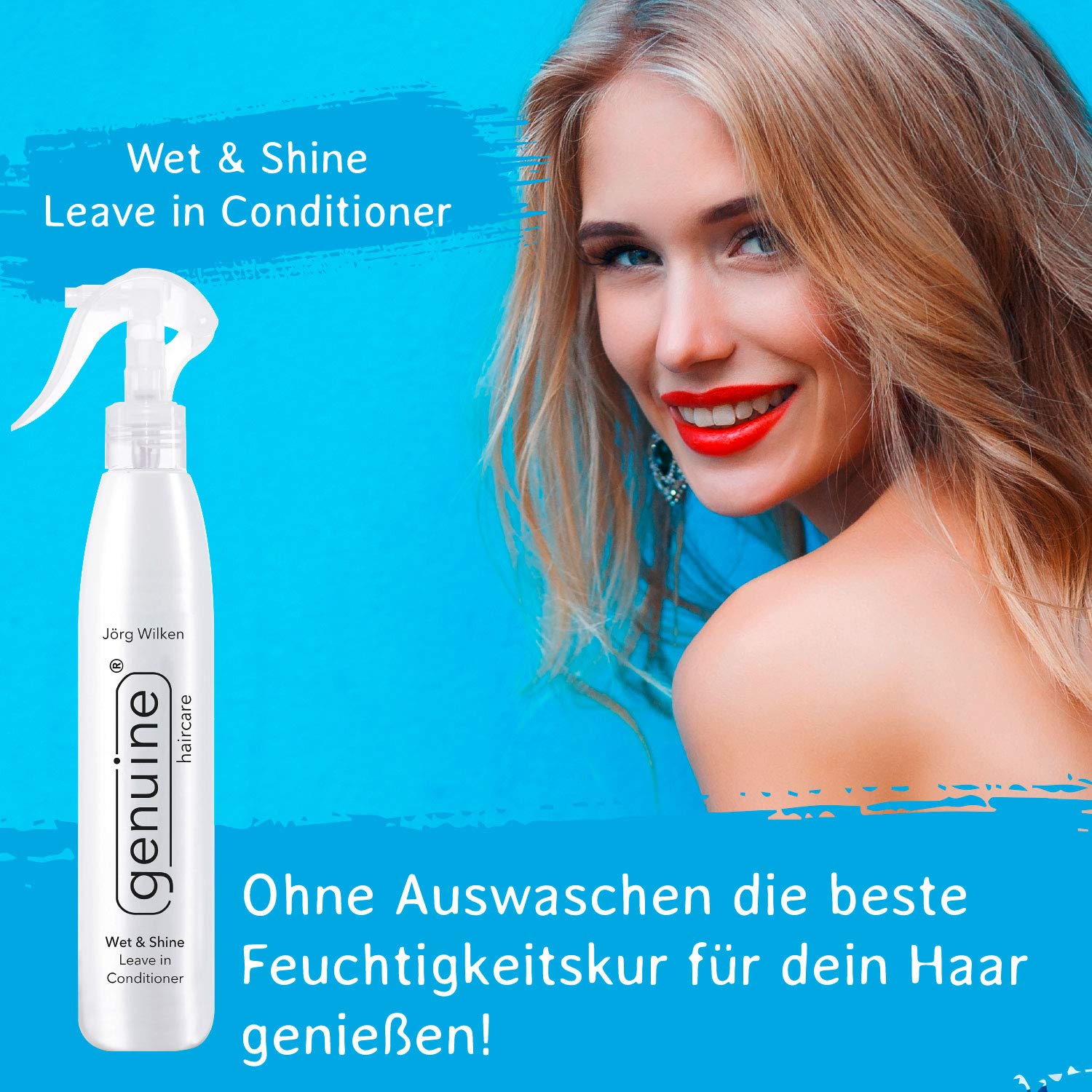 Leave-In Conditioner Wet & Shine, Feuchtigkeits-Spray für trockenes, strapaziertes Haar, für jeden Haartyp, genuine haircare