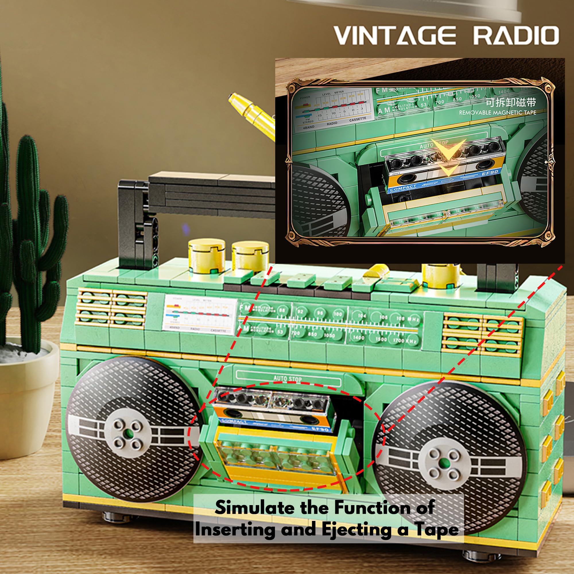 Amazon.com: TAIKONLAB Vintage Radio Building Block Toy Set