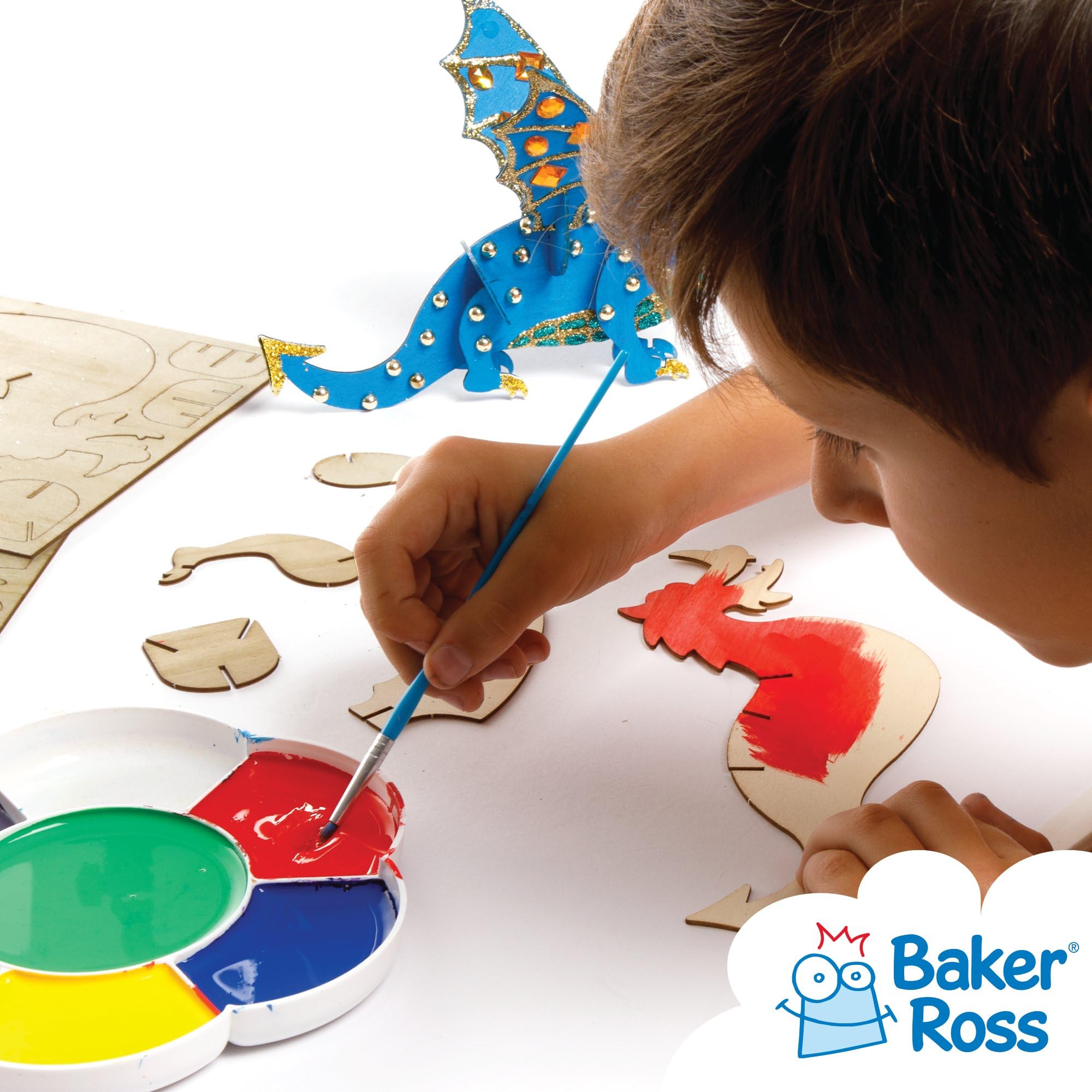 Baker Ross – Kits Dragons En Bois 3D – Lot De 3 à Peindre Et Décorer – Dès 5 Ans