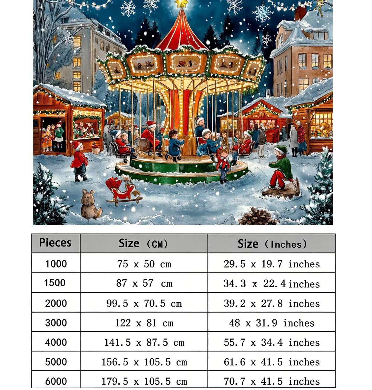 Puzzle da 1000P Pezzi, 29.5 x 19.7 in Cartone animato piccola città l0-324
