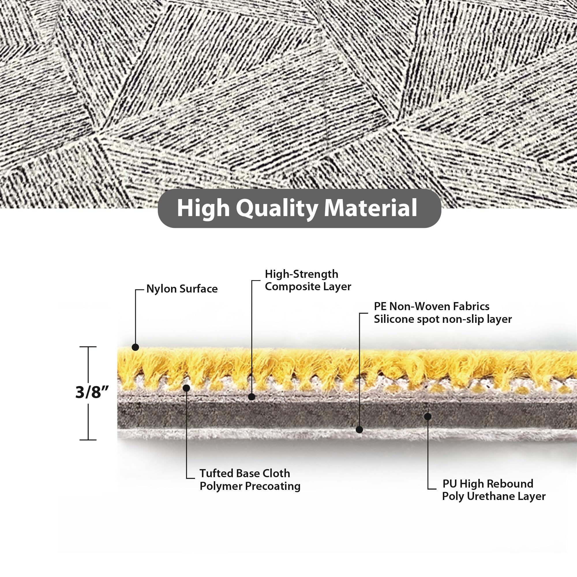 Azaeahom 0.35" Thick Carpet Tiles to Reduce Noise, Seamless Stitching Squares Carpet Floor Tiles, DIY Anti-Slip Soft Padded Modular Rug for Bedroom, Living Room, Commercial Flooring Use(12PCS)