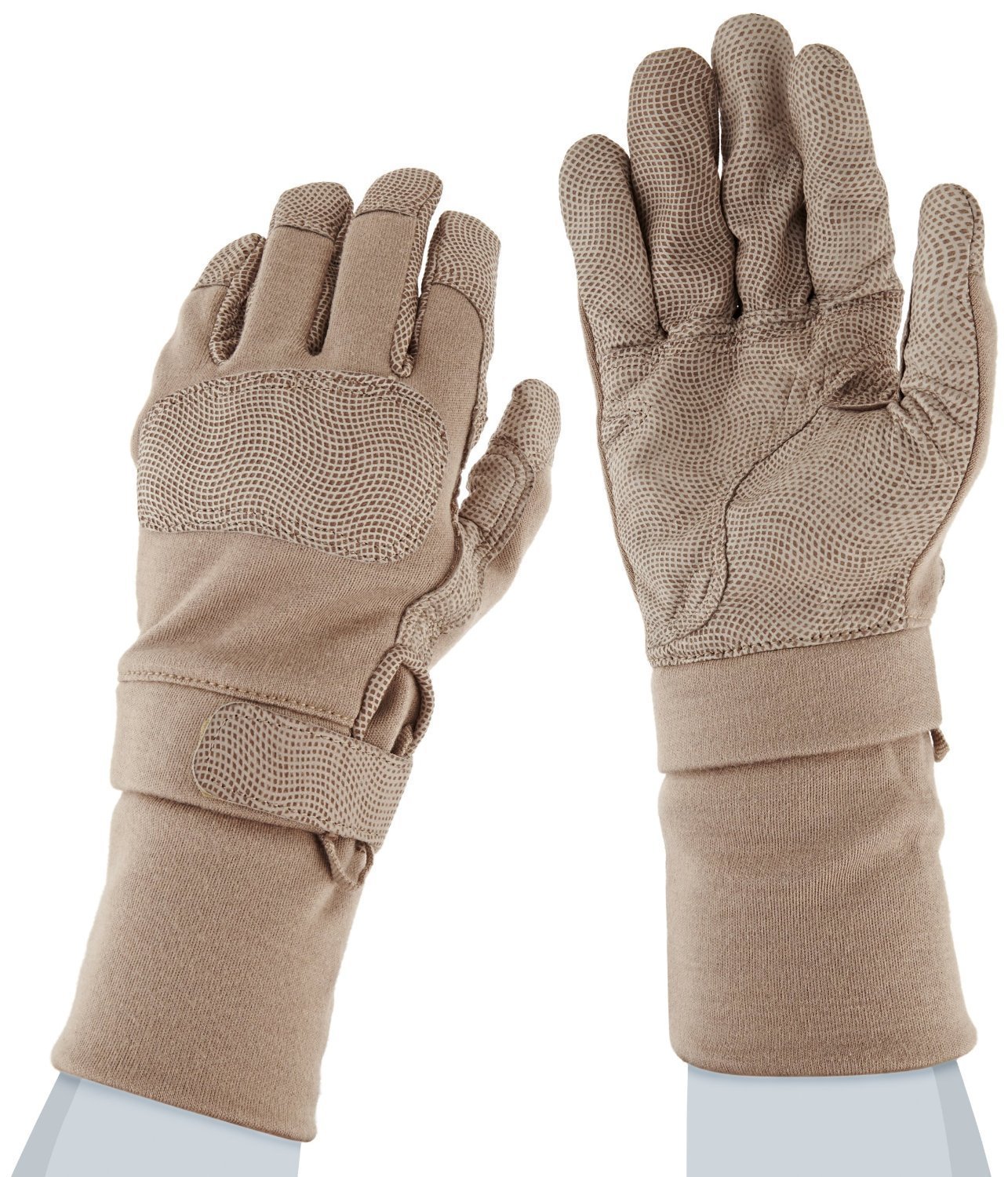 Ansell ActivArmr 46-409 Nomex Kevlar Flame Resistant Tactical Combat Glove with Textured Grip, Cut Resistant, Extended Cuff, 12" Length, Medium, Tan (1 Pair)
