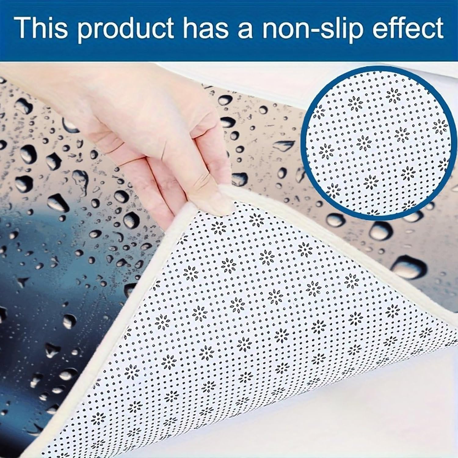 Rain Drops on Glass Kitchen Rugs Set of 3 Non Slip Washable Kitchen Mats for Floor Soft Area Rug Kitchen Floor Mat Cushioned Anti Fatigue Mats Standing Sink Mat Decor Runner Rugs