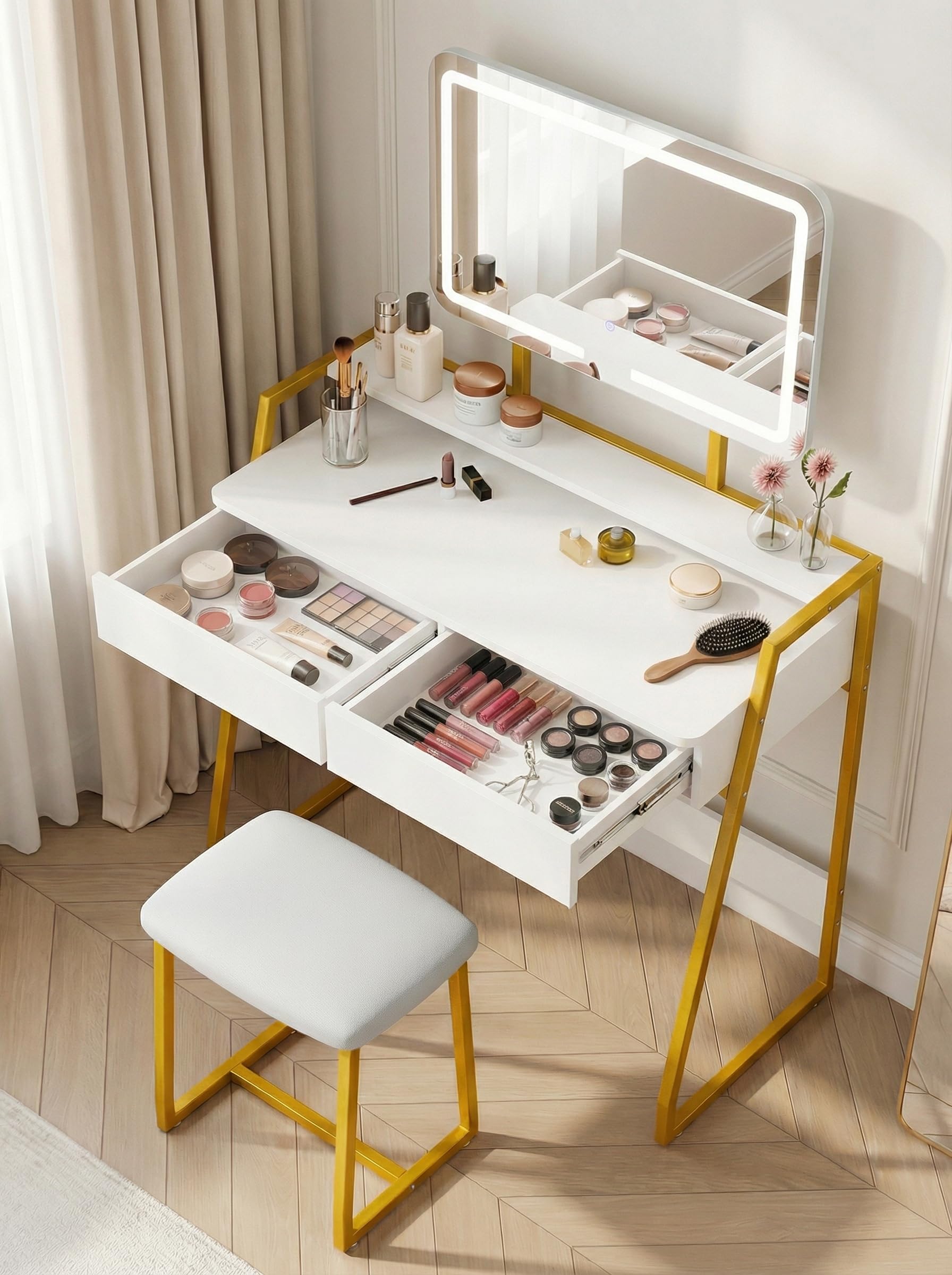 Ezigoo Kaptafel met LED-verlichting, instelbare helderheid