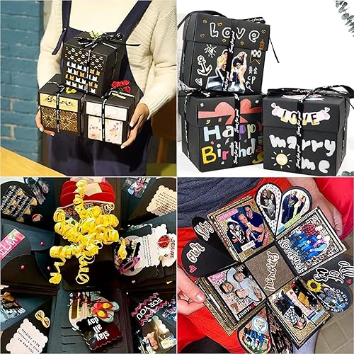 Miniatura 3 de Caja de regalo Explosion, caja de fotos, una caja de regalo creativa de cuatro caras. Álbum de fotos hecho a mano, álbum de recortes, un regalo de