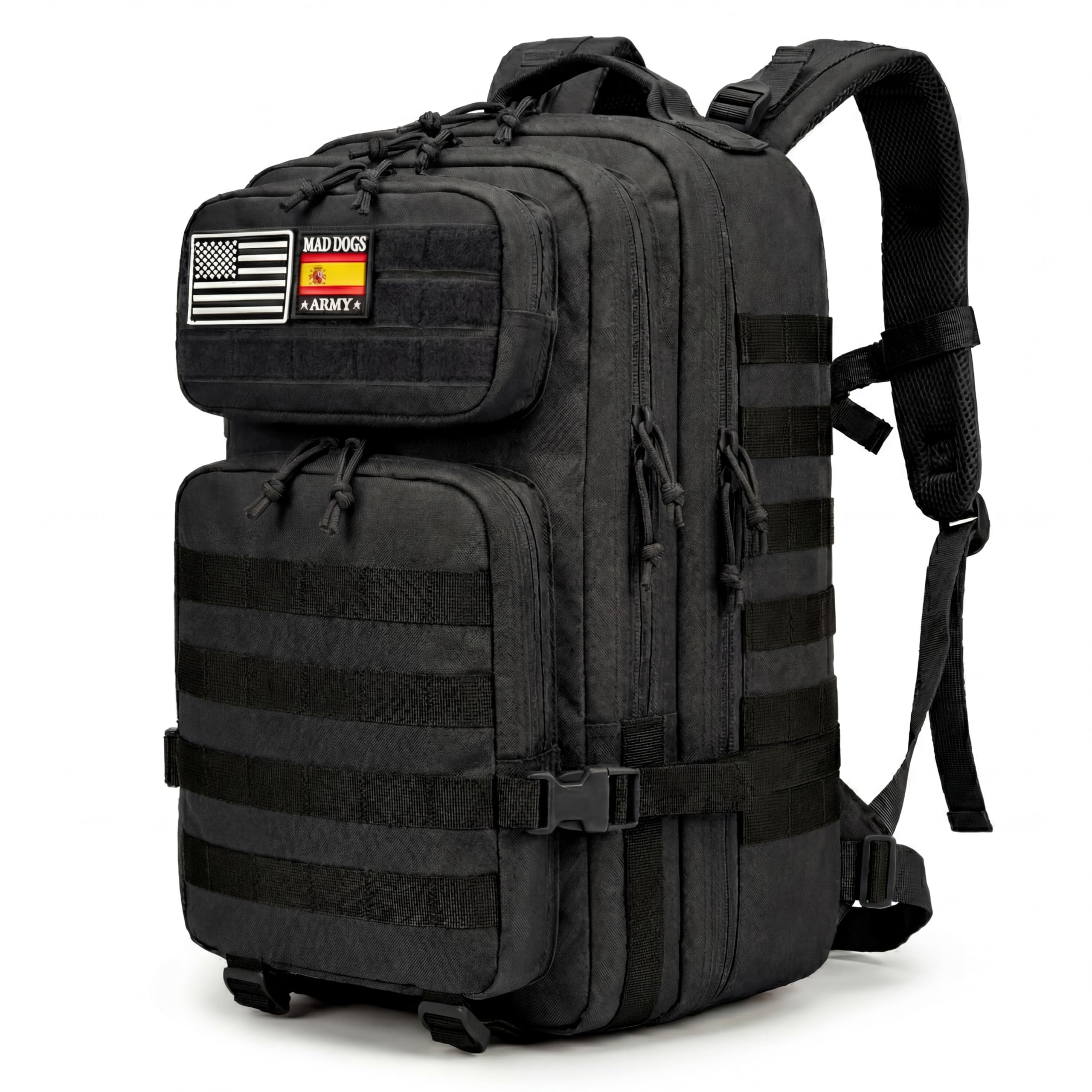 MAD DOGS Taktischer Militär-Rucksack, 45 l, wasserdicht, mit Molle-System, robust und multifunktional, für Survival, Wandern, Jagd, Airsoft, Trekking, Camping, Herren und Damen