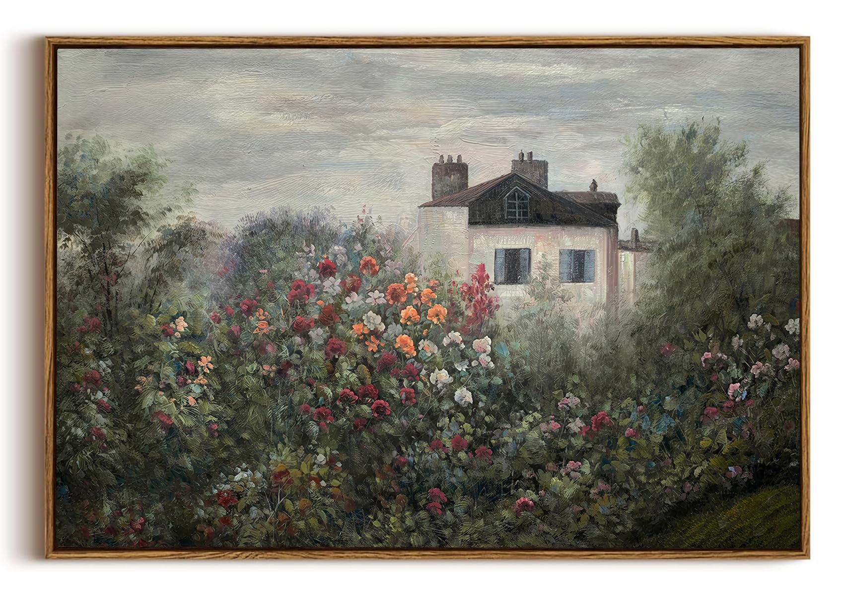 OIQArtOIQ Framed Canvas Wall Art,Vintage Decor,Landscape Nature Country Wildflower Paintings Farmhouse Pictures Modern Artwork Rustic Fall Flower Prints Cottagecore Office Living Room Bedroom Bathroom — view 80