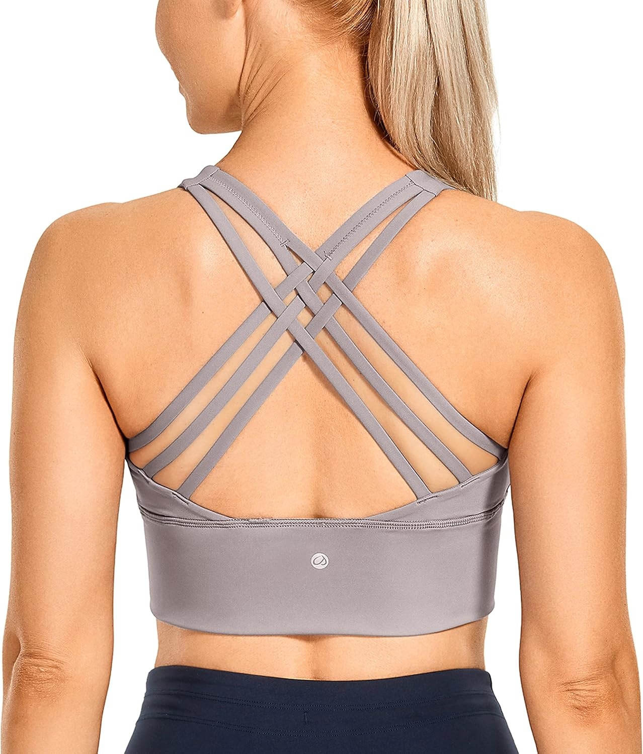 CRZ YOGA Dames Longline Sport BH Gewatteerde BH Top Wirefree Gewatteerde Yoga Crop Tops wit XS CRZ YOGA Dames Longline Sport BH Gewatteerde BH Top Wirefree Gewatteerde Yoga Crop Tops wit XS