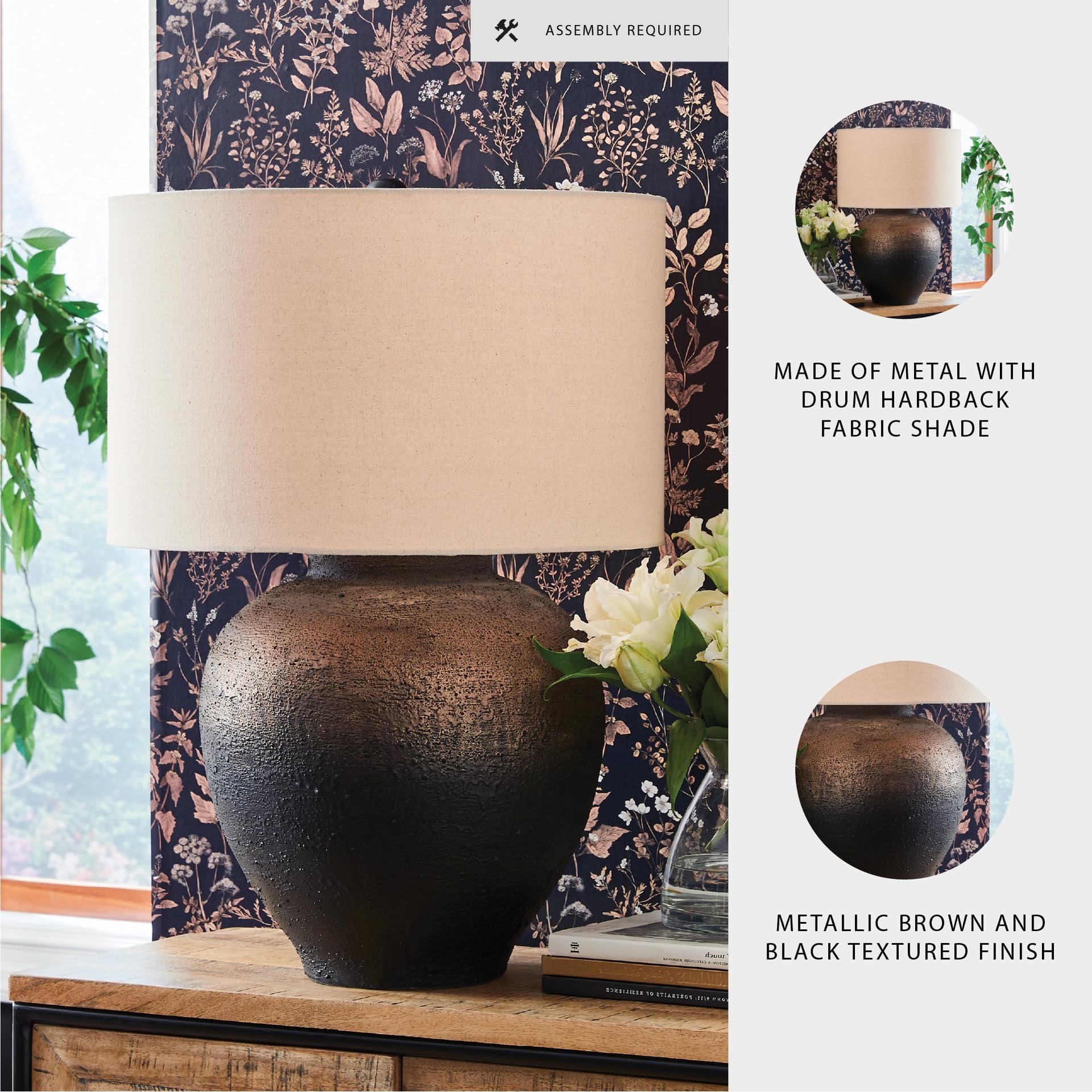 Signature Design by Ashley Newgerhard Industrial Table Lamp with 3