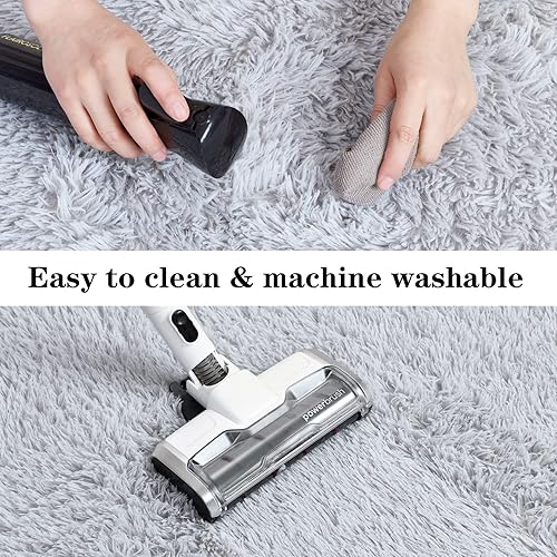 Miniatura 5 de duduta Alfombra rectangular suave y esponjosa de 5 x 8 pies, alfombra rectangular de felpa peluda para dormitorio, guardería, sala de estar,