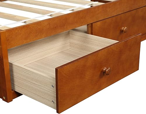 Miniatura 13 de SOFTSEA Cama de almacenamiento de tamaño individual con cajones de almacenamiento, no necesita somier (cereza) Cereza,Blanco,Gris (Antique