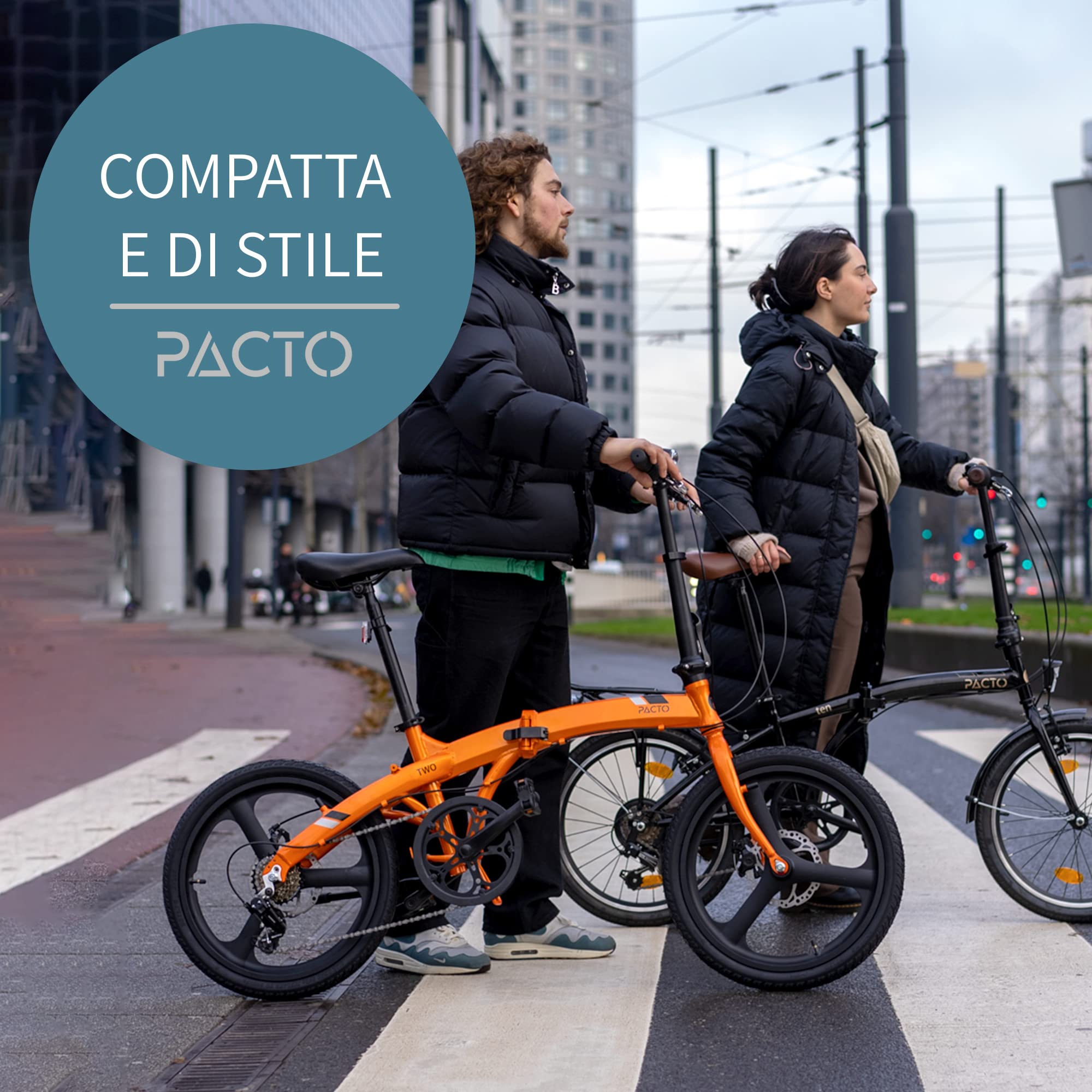 PACTO Six - Hollandrad Vélo Pliable de Haute qualité 27cm Cadre en Aluminium Bike 20 Pouces Roues en Aluminium Bicycle, 6 Vitesses Shimano vélo Pliant Vélo Pliable Vélo pour Adultes Bleu
