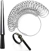 Ring Sizer Measuring Tool Kit, Plastic Ring Mandrel, Reusable Finger Size Tape 1-17 USA Rings Size, 27 PCS Stainless Steel Measuring Ring Tool, US Ring Size 0-13 with Half Size
