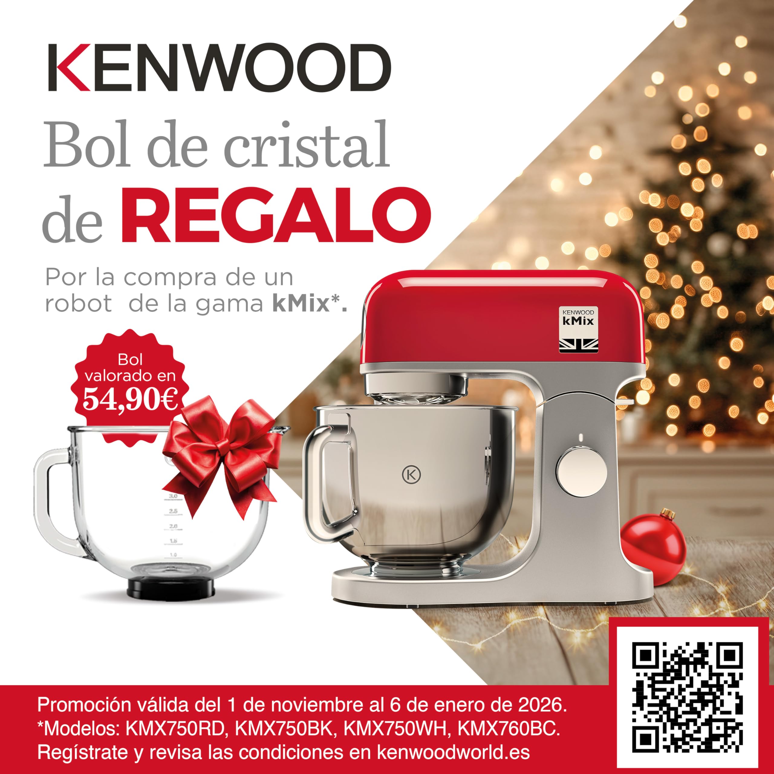 Kenwood kMix KMX750RD Robot de Cocina 5L 1000W Rojo