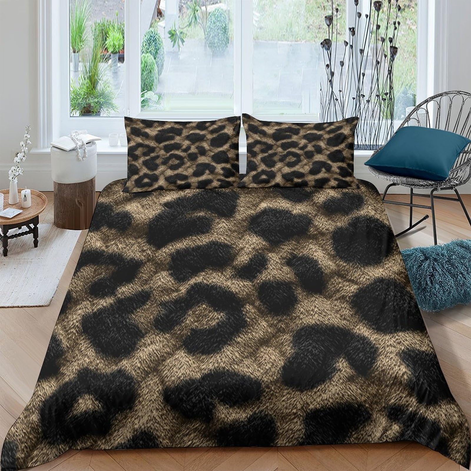 Ctjqhvkz Style-5 3D Printed Leopard Pattern Fitted Sheet Microfiber Soft Anti-Slip Animal Skin Bed Cover For Bedroom Dorm Decoration Single（135X200cm）