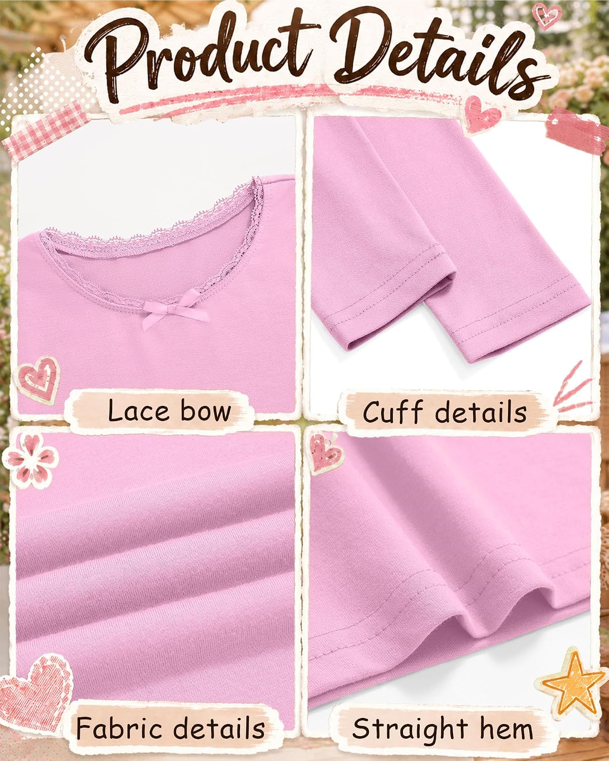 4 Pack Girls Long Sleeve Shirts image 4