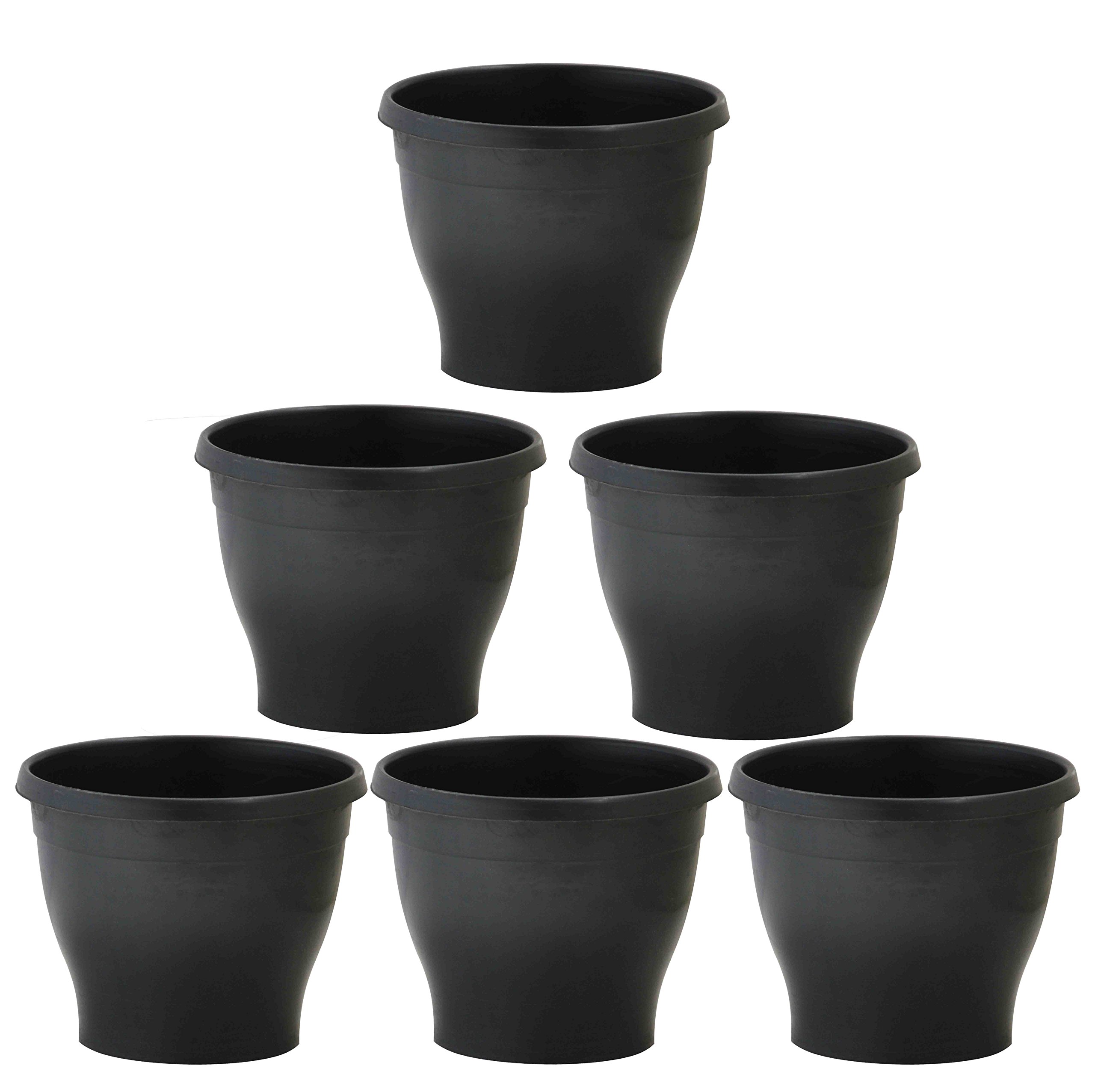 Black Plant Pots - Pack of 6 -1