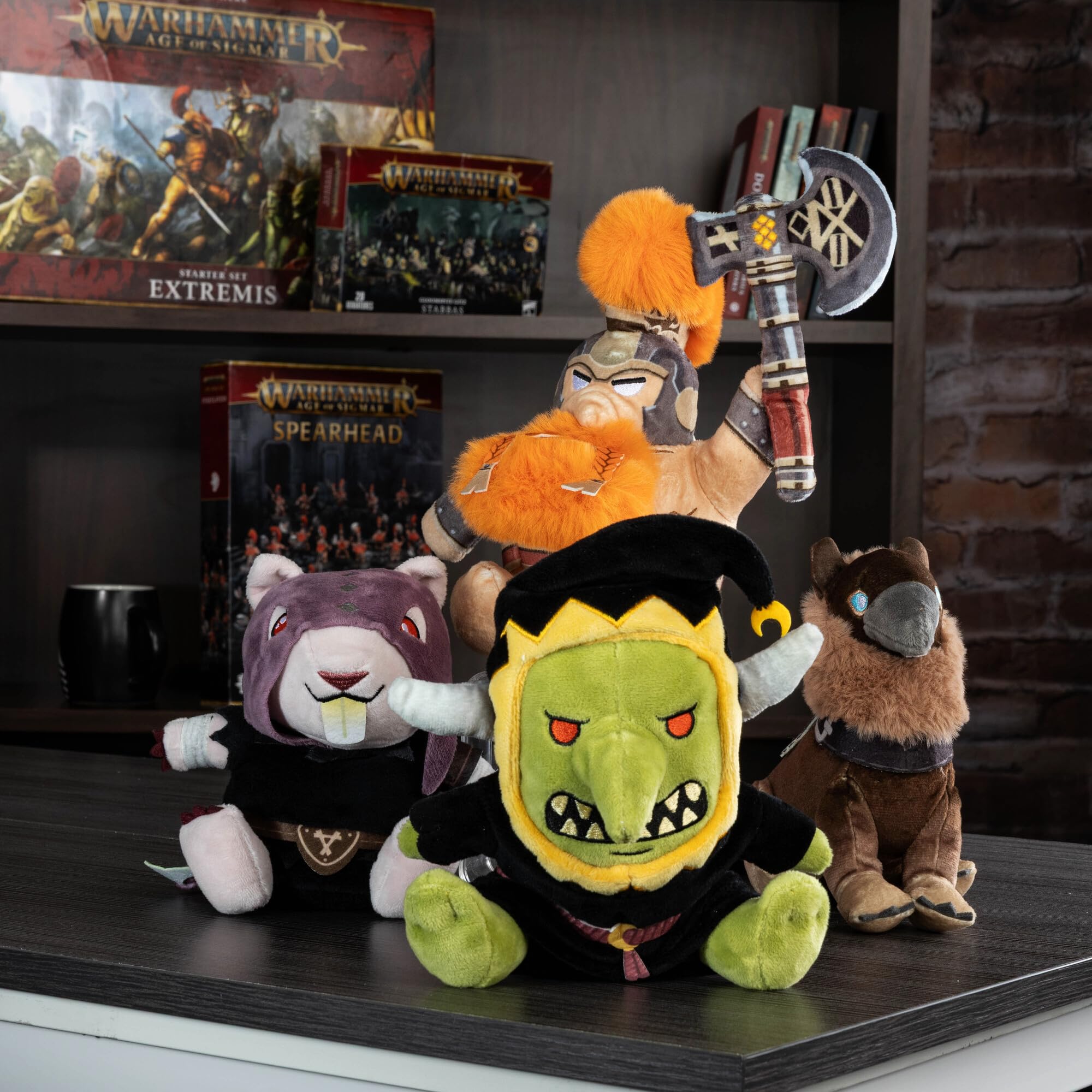 TOMY Warhammer, Gloomspite Git pluszowa figurka kolekcjonerska dla młodzieży i dorosłych, wściekły grot z Age of Sigmar, czerwone oczy, oficjalnie licencjonowana, dekoracja fantasy, od 12 lat