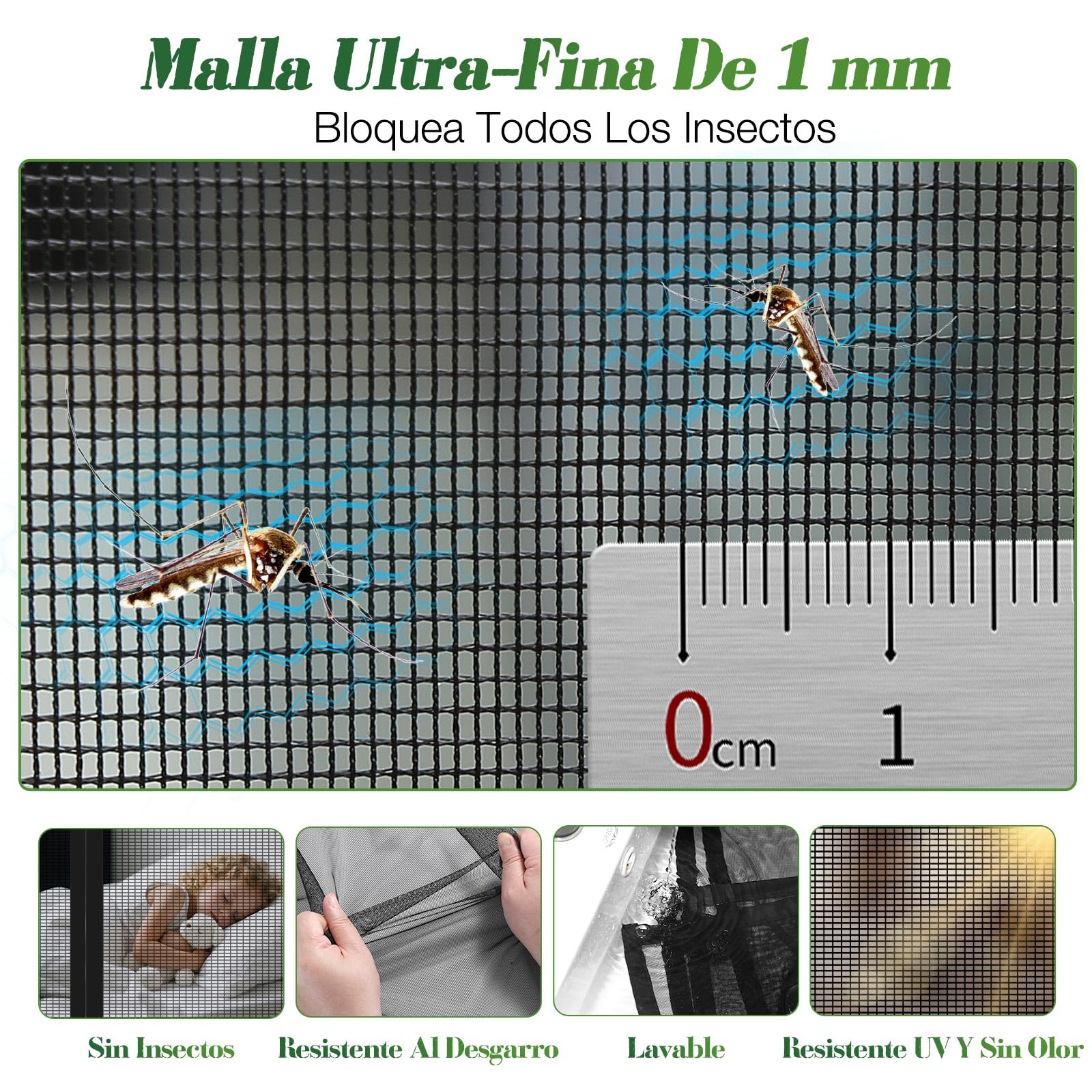 Mosquitera Puerta Magnética 200x210 cm Doble Puerta, Cortina Antimosquitos Malla Resistente, Cierre Automático, Sin Taladrar, para Balcón, Cocina, Puerta Corredera y Terraza, Negra