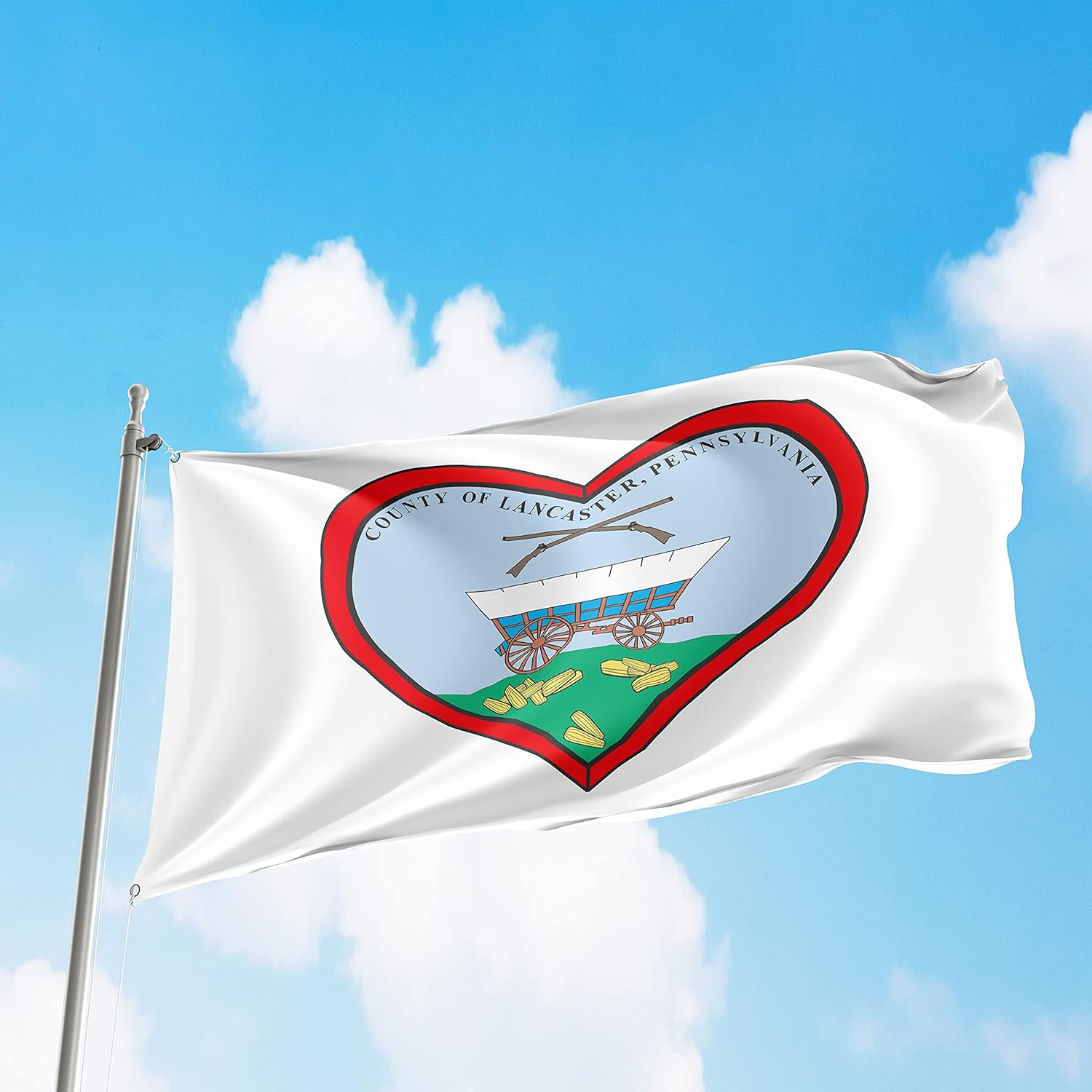 Lancaster County Flag 3x5 ft – State Pride Banner for Parades, Home, Events, Collectors – Heritage Display for Outdoor Pole or Indoor Wall – Vivid Color, Double Stitched, Brass Grommets