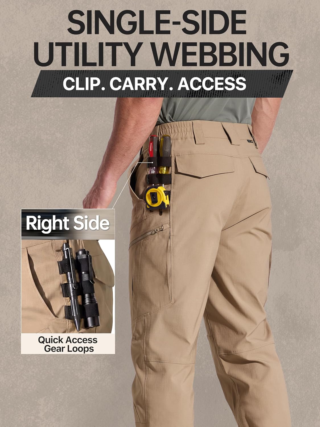 Men's Cargo Work Pants Stretch Ripstop Utility Tactical Pants