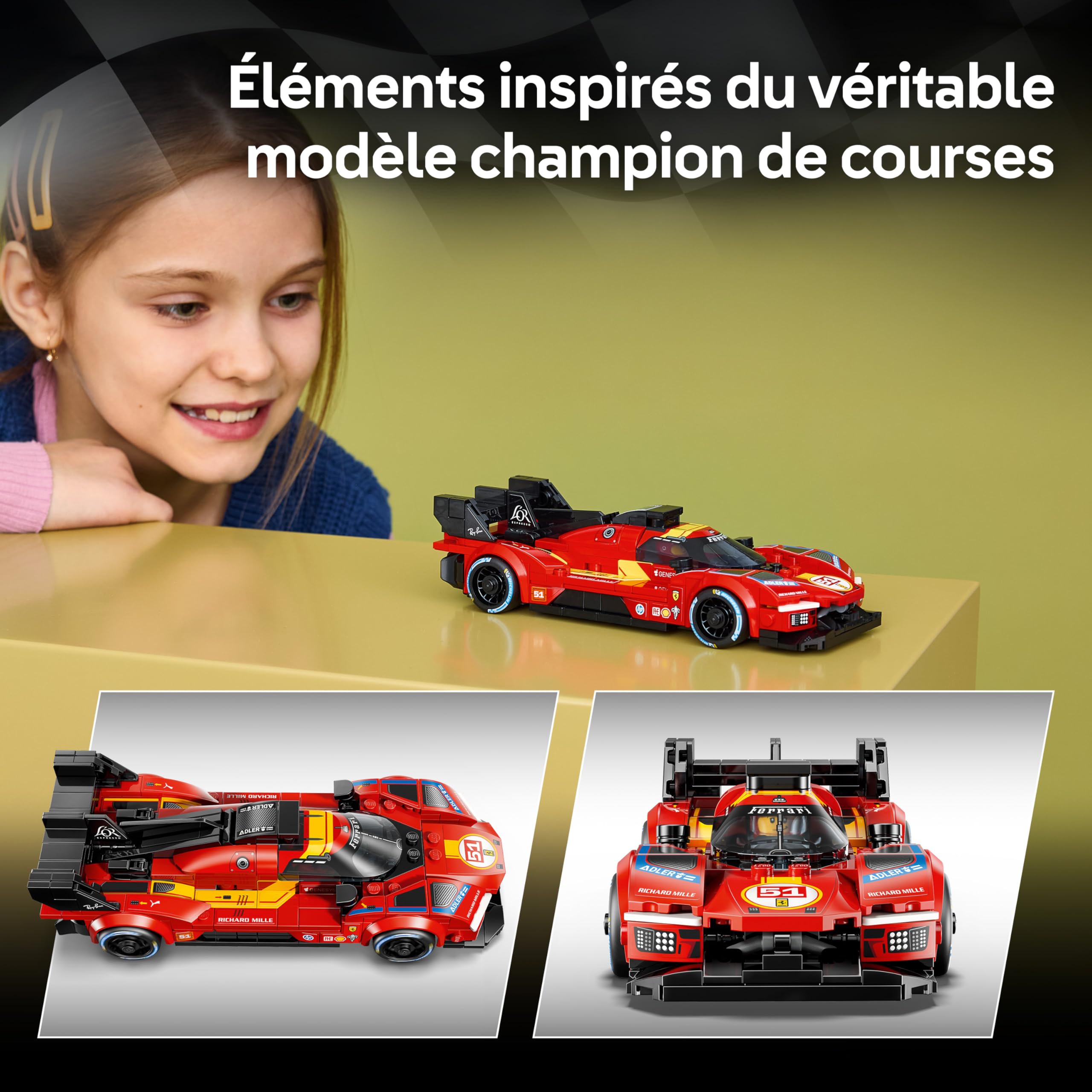 LEGO Speed Champions Ferrari 499P - Jouet Voiture de Course - Maquette STEM avec Minifigurine Collector de Pilote - Cadeau sur Le Thème du Sport Automobile pour Garçon dès 9 Ans ou Fan 77261