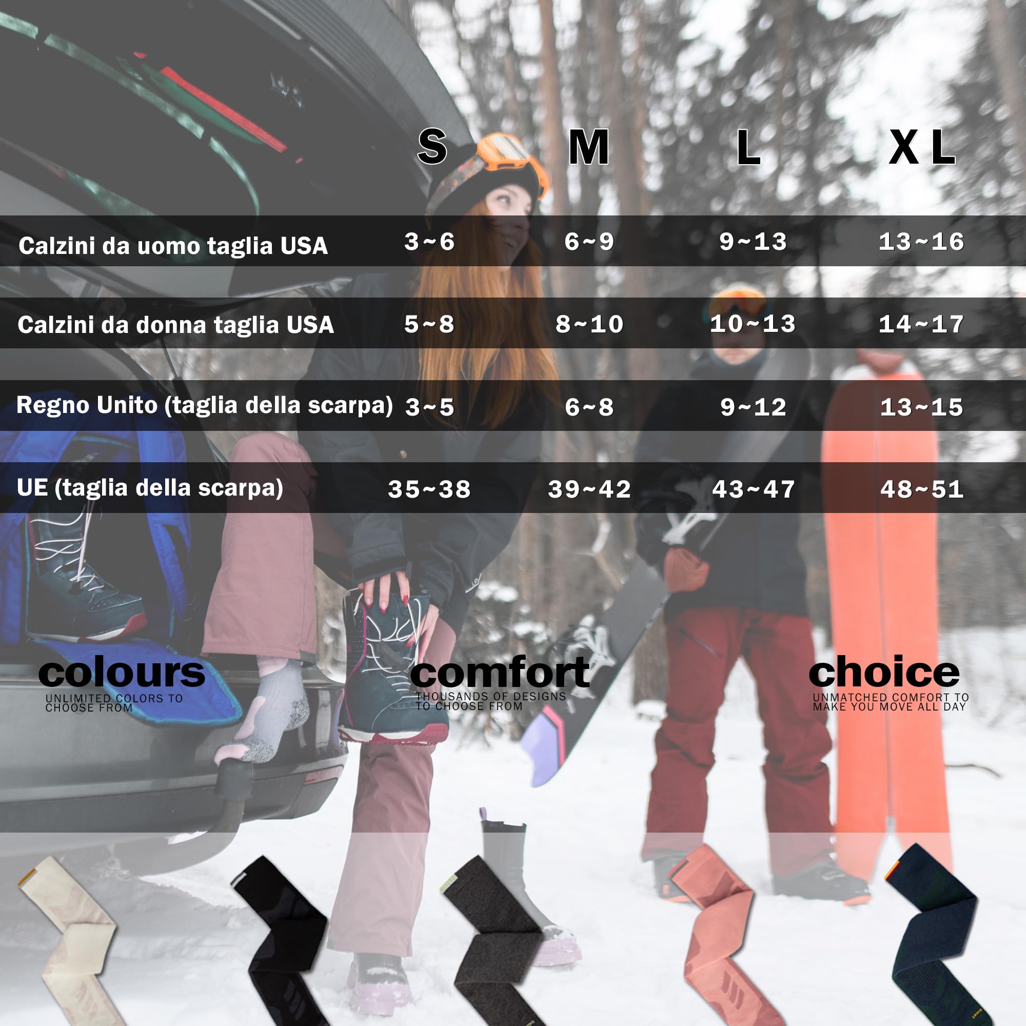 2 Paia Calze Sci in Lana Alpaca Per Uomo e Donna, Calzini Invernali Caldi a Compressione fino al Ginocchio per Sci, Snowboard e Sport Invernali, Escursionismo e Passeggiate, Taglia 35-51