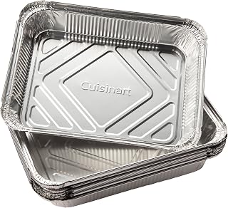 Cuisinart 10-Pack Aluminum Grease Tray Liners, Disposable Heavy-Duty Aluminum Foil Drip Tray, Grease Pan Compatible with Cuisinart Griddles (CGG-9020 & CGG-9748), Grill Accessories