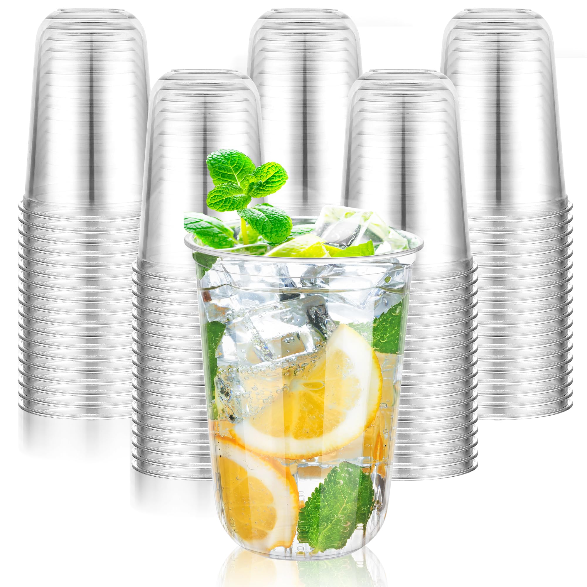 KesaPlan 100 Pcs 12oz Plastic Clear Cups, Disposable Wine Cocktail Glasses — Amazon image 17