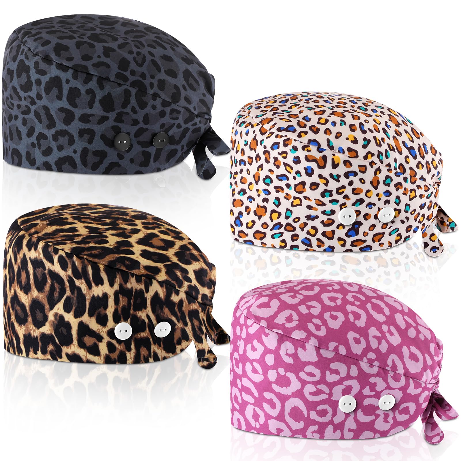 Unittype 4 Pcs Nurse Scrub Caps Women
