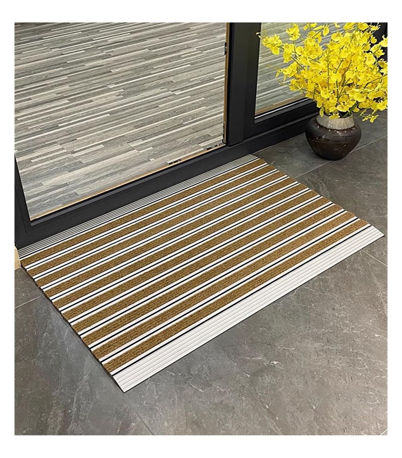 Paillasson absorbant anti-boue et neige avec cadre aluminium 1.5cm