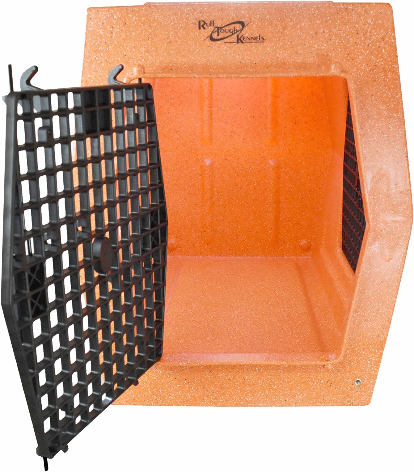 Ruff Tough Kennels Large Orange Double Door Right Hand Side Entry Kennel, Crate, Dog House, (L-35", W-23 1/4", H-26 1/4") (Orange)
