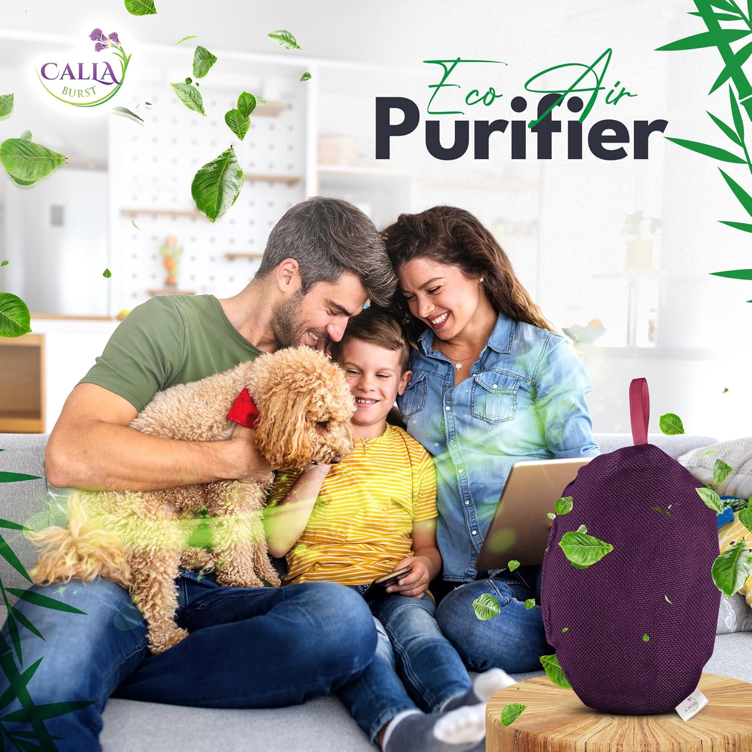 4 Pack Bamboo Charcoal Air Purifier Bags 200 Grams Each - Odor Absorber for Home, Car, Pets, Activated Charcoal Natural Freshener, Eco-Friendly & Reusable (Oval Shape)