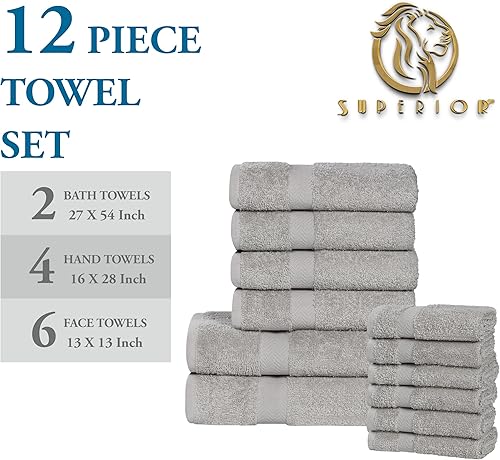 Vista 226 de Superior Juego de toallas de baño de algodón de 2 piezas, toallas grandes para cuerpo, secado rápido, artículos esenciales de baño, baño