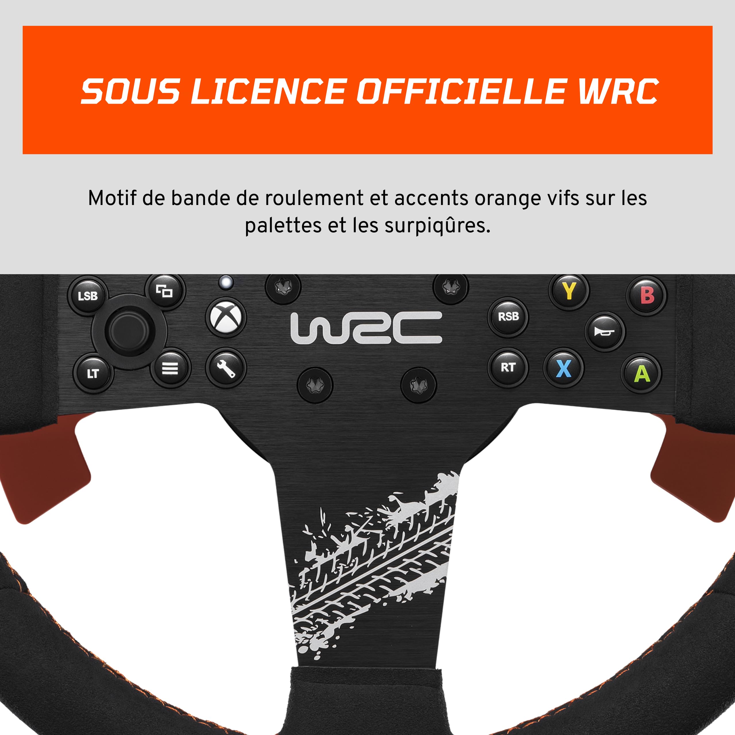 FANATEC CSL Elite Volant de Course WRC Xbox Rallye Sim | Licence Officielle, Alcantara Prise, RevStripe Intégré, Palettes de Changement Amovibles – PC, PS5, PS4, Xbox Series X|S, One
