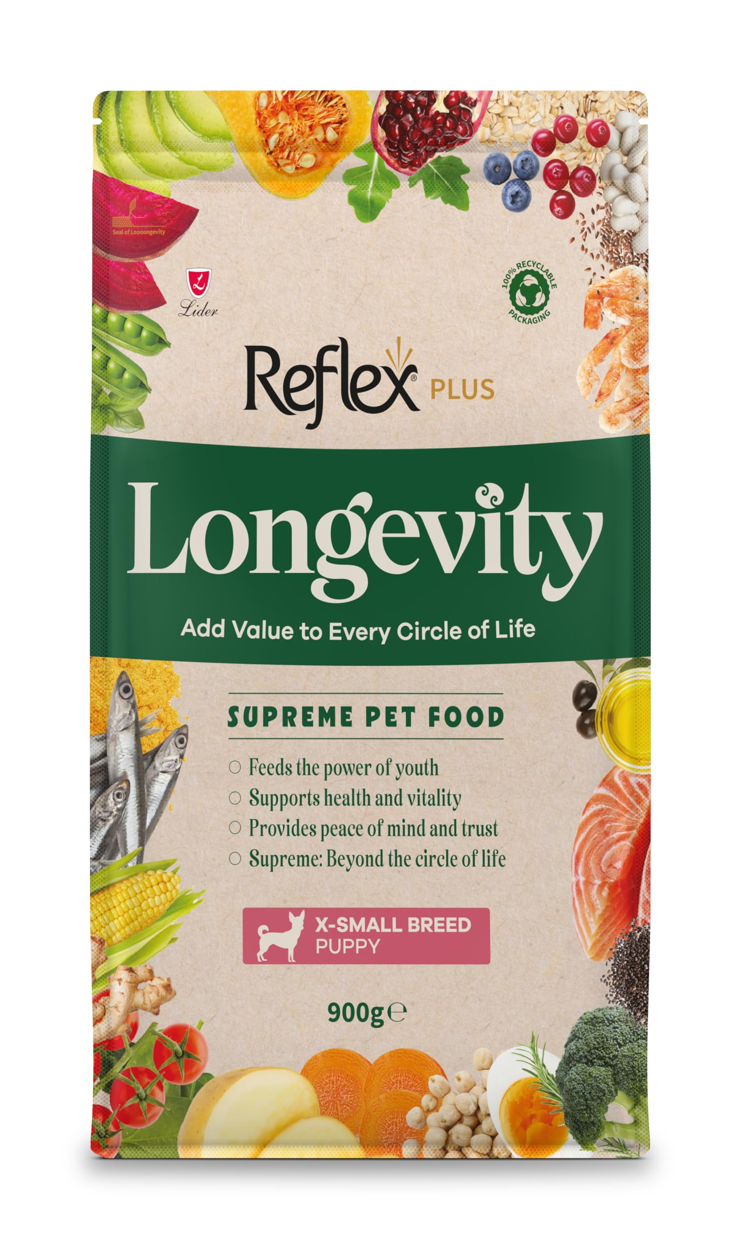 Reflex Plus Longevity Çok Küçük Irk Yavru Köpek Maması 900g