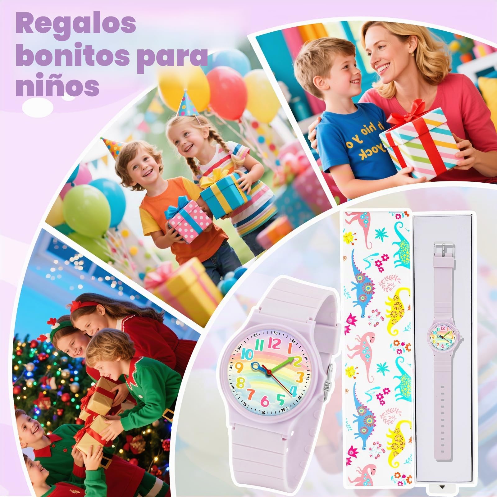 Reloj Analógico para Niños Sumergible 30M Correa TPU Suave Cronógrafo Deportivo 4-12 Años