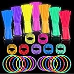 JICUICUI Glow Sticks Bulk Party Pack- Ultra Bright 800pk Glow in the Dark Party Favors, Christmas Glow Decorations, New Years Eve Party Supplies Glow Necklaces and Glow Bracelets with Connectors