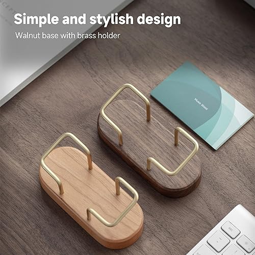 Miniatura 4 de muso wood Tarjetero para escritorio, pantalla creativa de madera para tarjetas de visita para escritorio, soporte de madera para tarjetas de visita